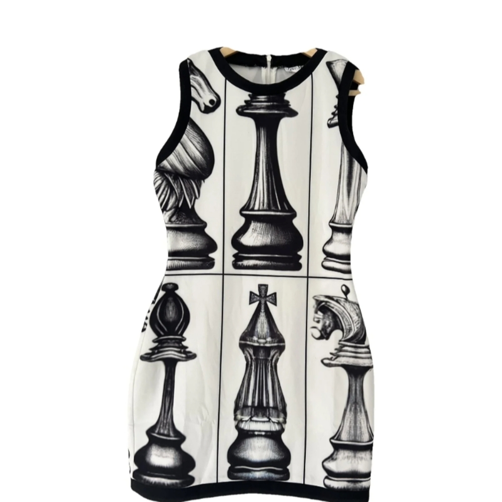 Love McNicoll Black and White Sheath Mini Dress